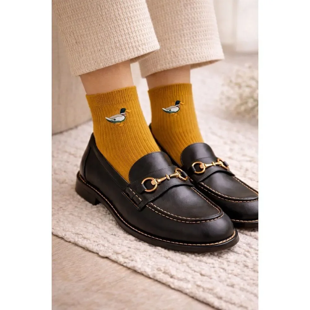 Anthropologie Trouser Icon Socks Set Hunting Dog Duck Earth Tone NWT
